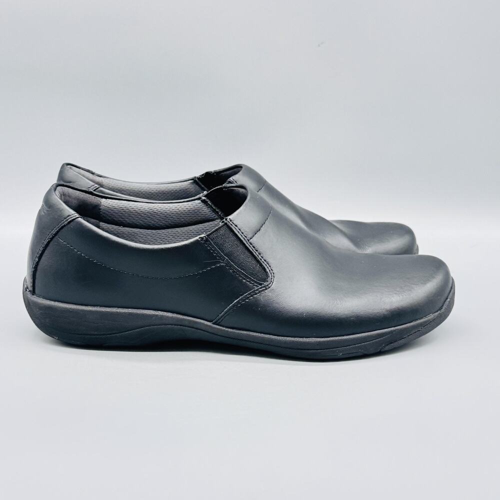 Dansko Shoes Womens Size 11.5 Black Leather Slip On Clogs Work Comfort Nursing